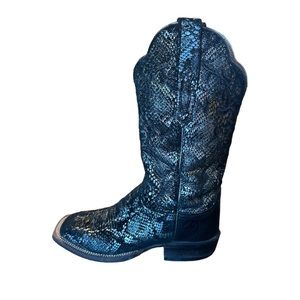 Lucchese python suede cowgirl boots